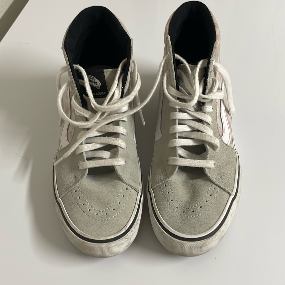 Vans Gray suede and pink and white checkers Size 10.5 Men
